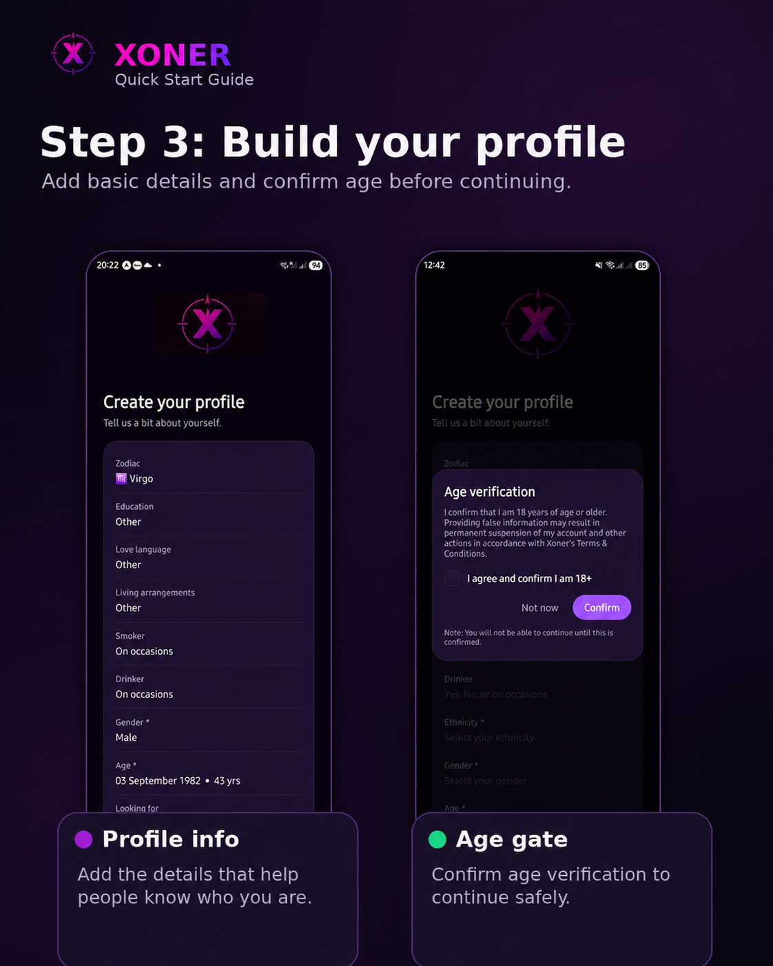 Create your Xoner profile